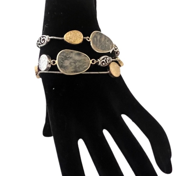 Brighton Mediterranean Bracelet J37011 3 strand bracelet. Gold and silver plated - Picture 2 of 7